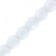 Czech Fire polished faceted glass beads 3mm Chalk white